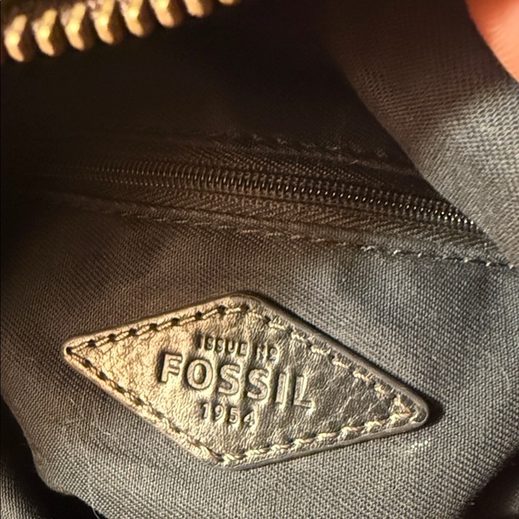 Fossil Dark Brown Leather Messenger Bag - Picture 6 of 8